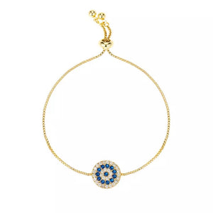 Pulsera circulo Azul Dorada